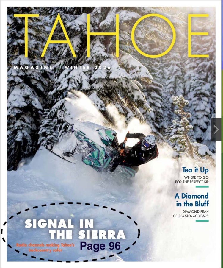 Tahoe Magazine winter issue cover
